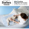 Bedsure Cooling Mat for Small Dogs,Washable Breathable QMax>0.4 Cool Fiber | 24x18In Gel-free Cool-to-touch Fabric to Rapid Cooling,Cold Crate Pad Indoor for Pet,Portable Thin Kennel Mat as Topper,Blue(Blue)