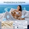 Bedsure Cooling Sheets Queen Size, Silver Infused Bed Sheets, Q-Max>0.46 | Instant Cooling for Hot Sleepers, Luxury Soft, Silky Smooth, Breathable, Deep Pocket Up to 16″, 4 Pieces with Pillowcases(Light Grey)