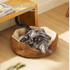 Bedsure Cooling Small Dog Bed, Round Washable, 25 Inch Arctic Cooling Blue | Q-Max>0.4 Cat Beds for Indoor Cats, Comfort Cooling Summer Pet Bed,Anti-Slip Bottom,for Puppies and Kittens(Terracotta)
