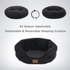 Bedsure Cooling Small Dog Bed, Round Washable, 25 Inch Arctic Cooling Blue | Q-Max>0.4 Cat Beds for Indoor Cats, Comfort Cooling Summer Pet Bed,Anti-Slip Bottom,for Puppies and Kittens(Black)