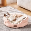 Bedsure Cooling Small Dog Bed, Round Washable, 25 Inch Arctic Cooling Blue | Q-Max>0.4 Cat Beds for Indoor Cats, Comfort Cooling Summer Pet Bed,Anti-Slip Bottom,for Puppies and Kittens(Peach Pink)