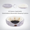 Bedsure Cooling Small Dog Bed, Round Washable, 25 Inch Arctic Cooling Blue | Q-Max>0.4 Cat Beds for Indoor Cats, Comfort Cooling Summer Pet Bed,Anti-Slip Bottom,for Puppies and Kittens(Azure Lilac)