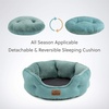 Bedsure Cooling Small Dog Bed, Round Washable, 25 Inch Arctic Cooling Blue | Q-Max>0.4 Cat Beds for Indoor Cats, Comfort Cooling Summer Pet Bed,Anti-Slip Bottom,for Puppies and Kittens(Washed Blue)