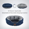 Bedsure Cooling Small Dog Bed, Round Washable, 25 Inch Arctic Cooling Blue | Q-Max>0.4 Cat Beds for Indoor Cats, Comfort Cooling Summer Pet Bed,Anti-Slip Bottom,for Puppies and Kittens(Navy)