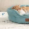 Bedsure Cooling Small Dog Bed, Round Washable, 25 Inch Arctic Cooling Blue | Q-Max>0.4 Cat Beds for Indoor Cats, Comfort Cooling Summer Pet Bed,Anti-Slip Bottom,for Puppies and Kittens(Washed Blue)