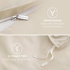 Bedsure Dark Grey King Duvet Cover Set, Cooling Lyocell Cotton Blend | Silky Cooling Lyocell Cotton, Breathable, Hot Sleepers, Moisture Wicking, 8 Ties, Zipper Closure, 104″x90″ Comforter Cover(02 – Beige (No Comforter))