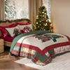 Bedsure Floral Quilts Queen Size, Reversible Botanical Floral Comforter | Bedding, Bedspread, Coverlet, Lightweight, All-Season Comfort, Green & White Plaid Parttern, Machine Washable, 90″x96″, 3 Pcs(18 – Christmas Tree)