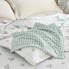 Bedsure Floral Quilts Queen Size, Reversible Botanical Floral Comforter | Bedding, Bedspread, Coverlet, Lightweight, All-Season Comfort, Green & White Plaid Parttern, Machine Washable, 90″x96″, 3 Pcs(02 – Bouquet)