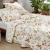 Bedsure Floral Quilts Queen Size, Reversible Botanical Floral Comforter | Bedding, Bedspread, Coverlet, Lightweight, All-Season Comfort, Green & White Plaid Parttern, Machine Washable, 90″x96″, 3 Pcs(06 – Whisper White)