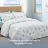 Bedsure Floral Quilts Queen Size, Reversible Botanical Floral Comforter | Bedding, Bedspread, Coverlet, Lightweight, All-Season Comfort, Green & White Plaid Parttern, Machine Washable, 90″x96″, 3 Pcs(00 – Ocean White)