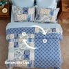 Bedsure Floral Quilts Queen Size, Reversible Botanical Floral Comforter | Bedding, Bedspread, Coverlet, Lightweight, All-Season Comfort, Green & White Plaid Parttern, Machine Washable, 90″x96″, 3 Pcs(04 – Patchwork Blue)
