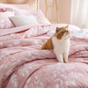 Bedsure Full Size Comforter Set – 7 Pieces Floral Sage Green Soft Bedding Sets, Full Bed in a Bag with Botanical Flowers Comforter, Sheets, Pillowcases & Shams(03 – Pink)