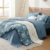 Bedsure Full Size Comforter Set – 7 Pieces Floral Sage Green Soft Bedding Sets, Full Bed in a Bag with Botanical Flowers Comforter, Sheets, Pillowcases & Shams(08 – Mineral Blue)