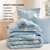 Bedsure Full Size Comforter Set – 7 Pieces Floral Sage Green Soft Bedding Sets, Full Bed in a Bag with Botanical Flowers Comforter, Sheets, Pillowcases & Shams(04 – Sky Blue)
