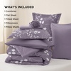 Bedsure Full Size Comforter Set – 7 Pieces Floral Sage Green Soft Bedding Sets, Full Bed in a Bag with Botanical Flowers Comforter, Sheets, Pillowcases & Shams(09 – Grayish Purple)