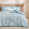 Bedsure Full Size Comforter Set – 7 Pieces Floral Sage Green Soft Bedding Sets, Full Bed in a Bag with Botanical Flowers Comforter, Sheets, Pillowcases & Shams(04 – Sky Blue)