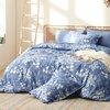 Bedsure Full Size Comforter Set – 7 Pieces Floral Sage Green Soft Bedding Sets, Full Bed in a Bag with Botanical Flowers Comforter, Sheets, Pillowcases & Shams(02 – Blue)