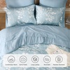 Bedsure Full Size Comforter Set – 7 Pieces Floral Sage Green Soft Bedding Sets, Full Bed in a Bag with Botanical Flowers Comforter, Sheets, Pillowcases & Shams(04 – Sky Blue)