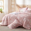 Bedsure Full Size Comforter Set – 7 Pieces Floral Sage Green Soft Bedding Sets, Full Bed in a Bag with Botanical Flowers Comforter, Sheets, Pillowcases & Shams(03 – Pink)