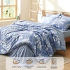 Bedsure Full Size Comforter Set – 7 Pieces Floral Sage Green Soft Bedding Sets, Full Bed in a Bag with Botanical Flowers Comforter, Sheets, Pillowcases & Shams(02 – Blue)