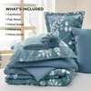 Bedsure Full Size Comforter Set – 7 Pieces Floral Sage Green Soft Bedding Sets, Full Bed in a Bag with Botanical Flowers Comforter, Sheets, Pillowcases & Shams(08 – Mineral Blue)
