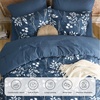 Bedsure Full Size Comforter Set – 7 Pieces Floral Sage Green Soft Bedding Sets, Full Bed in a Bag with Botanical Flowers Comforter, Sheets, Pillowcases & Shams(05 – Navy)