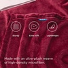 Bedsure GentleSoft Fleece Bed Blankets Queen Size Grey – Soft Warm Outdoor Picnic Fall Blanket for Camping Travel Lightweight Cozy Anti-Static, Room Home Decor Gifts for Husband and Men, 90×90 inches(Red)