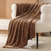 Bedsure GentleSoft Fleece Bed Blankets Queen Size Grey – Soft Warm Outdoor Picnic Fall Blanket for Camping Travel Lightweight Cozy Anti-Static, Room Home Decor Gifts for Husband and Men, 90×90 inches(Burnt Brown)