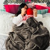 Bedsure GentleSoft Fleece Bed Blankets Queen Size Grey – Soft Warm Outdoor Picnic Fall Blanket for Camping Travel Lightweight Cozy Anti-Static, Room Home Decor Gifts for Husband and Men, 90×90 inches(Brown)