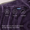 Bedsure GentleSoft Fleece Bed Blankets Queen Size Grey – Soft Warm Outdoor Picnic Fall Blanket for Camping Travel Lightweight Cozy Anti-Static, Room Home Decor Gifts for Husband and Men, 90×90 inches(Purple)