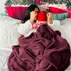 Bedsure GentleSoft Fleece Bed Blankets Queen Size Grey – Soft Warm Outdoor Picnic Fall Blanket for Camping Travel Lightweight Cozy Anti-Static, Room Home Decor Gifts for Husband and Men, 90×90 inches(Wine Red)