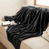 Bedsure GentleSoft Fleece Bed Blankets Queen Size Grey – Soft Warm Outdoor Picnic Fall Blanket for Camping Travel Lightweight Cozy Anti-Static, Room Home Decor Gifts for Husband and Men, 90×90 inches(03 – Black)
