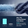 Bedsure Lightweight Cold Blanket for Summer, Bed Cooling Blanket Queen Size for Hot Sleepers, Ice Cool Essentials for Hot Nights, Breathable Thin Bedding for Teens, Adults, Navy, 90″ x 90″(Navy)