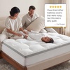 Bedsure Pillow Top Mattress Topper Queen-Waterproof Mattress Protector with 8-21 Inches Deep Pocket, 800 GSM Extra Thick Mattress Topper Queen Size Bed, Soft Cover Bed Topper for Home, Hotel – White(White)