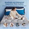 Bedsure Pillow Top Mattress Topper Queen-Waterproof Mattress Protector with 8-21 Inches Deep Pocket, 800 GSM Extra Thick Mattress Topper Queen Size Bed, Soft Cover Bed Topper for Home, Hotel – White(Gray)
