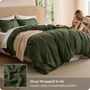 Bedsure PureWoven 100% Cotton Muslin Duvet Cover Queen Gauze Bedding Set | Ultra-Soft, Moisture-Wicking, Breathable, Skin-Friendly, Lightweight, All-Season, Softens After Wash, Olive Green, 90″x90″(01 – Muslin – Olive Green (No Comforter))
