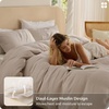 Bedsure PureWoven 100% Cotton Muslin Duvet Cover Queen Gauze Bedding Set | Ultra-Soft, Moisture-Wicking, Breathable, Skin-Friendly, Lightweight, All-Season, Softens After Wash, Olive Green, 90″x90″(05 – Muslin – Light Brown (No Comforter))
