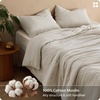 Bedsure PureWoven 100% Cotton Muslin Duvet Cover Queen Gauze Bedding Set | Ultra-Soft, Moisture-Wicking, Breathable, Skin-Friendly, Lightweight, All-Season, Softens After Wash, Olive Green, 90″x90″(02 – Muslin – Linen (No Comforter))