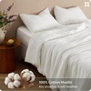 Bedsure PureWoven 100% Cotton Muslin Duvet Cover Queen Gauze Bedding Set | Ultra-Soft, Moisture-Wicking, Breathable, Skin-Friendly, Lightweight, All-Season, Softens After Wash, Olive Green, 90″x90″(04 – Muslin – Natural White (No Comforter))