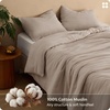 Bedsure PureWoven 100% Cotton Muslin Duvet Cover Queen Gauze Bedding Set | Ultra-Soft, Moisture-Wicking, Breathable, Skin-Friendly, Lightweight, All-Season, Softens After Wash, Olive Green, 90″x90″(05 – Muslin – Light Brown (No Comforter))