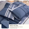Bedsure PureWoven 100% Cotton Striped Duvet Cover Set, Queen, Tan/White | Washed Cotton, Linen-Like Texture, Breathable, Zipper Closure, Machine Washable, 3 Pieces with 2 Pillow Shams, 90″ X 90″(14 – Navy Buffalo Plaid (No Comforter))