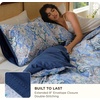 Bedsure PureWoven 100% Cotton Striped Duvet Cover Set, Queen, Tan/White | Washed Cotton, Linen-Like Texture, Breathable, Zipper Closure, Machine Washable, 3 Pieces with 2 Pillow Shams, 90″ X 90″(03 – Blue Paisley (No Comforter))