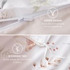 Bedsure PureWoven 100% Cotton Striped Duvet Cover Set, Queen, Tan/White | Washed Cotton, Linen-Like Texture, Breathable, Zipper Closure, Machine Washable, 3 Pieces with 2 Pillow Shams, 90″ X 90″(22 – Shell (No Comforter))