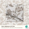 Bedsure PureWoven 100% Cotton Striped Duvet Cover Set, Queen, Tan/White | Washed Cotton, Linen-Like Texture, Breathable, Zipper Closure, Machine Washable, 3 Pieces with 2 Pillow Shams, 90″ X 90″(02 – Linen Vines (No Comforter))