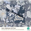 Bedsure PureWoven 100% Cotton Striped Duvet Cover Set, Queen, Tan/White | Washed Cotton, Linen-Like Texture, Breathable, Zipper Closure, Machine Washable, 3 Pieces with 2 Pillow Shams, 90″ X 90″(18 – Vintage Navy Floral (No Comforter))