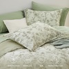 Bedsure PureWoven 100% Cotton Striped Duvet Cover Set, Queen, Tan/White | Washed Cotton, Linen-Like Texture, Breathable, Zipper Closure, Machine Washable, 3 Pieces with 2 Pillow Shams, 90″ X 90″(04 – Desert Sage (No Comforter))