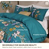 Bedsure PureWoven 100% Cotton Striped Duvet Cover Set, Queen, Tan/White | Washed Cotton, Linen-Like Texture, Breathable, Zipper Closure, Machine Washable, 3 Pieces with 2 Pillow Shams, 90″ X 90″(17 – Floral & Bird (No Comforter))