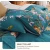 Bedsure PureWoven 100% Cotton Striped Duvet Cover Set, Queen, Tan/White | Washed Cotton, Linen-Like Texture, Breathable, Zipper Closure, Machine Washable, 3 Pieces with 2 Pillow Shams, 90″ X 90″(17 – Floral & Bird (No Comforter))