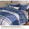 Bedsure PureWoven 100% Cotton Striped Duvet Cover Set, Queen, Tan/White | Washed Cotton, Linen-Like Texture, Breathable, Zipper Closure, Machine Washable, 3 Pieces with 2 Pillow Shams, 90″ X 90″(14 – Navy Buffalo Plaid (No Comforter))