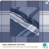 Bedsure PureWoven 100% Cotton Striped Duvet Cover Set, Queen, Tan/White | Washed Cotton, Linen-Like Texture, Breathable, Zipper Closure, Machine Washable, 3 Pieces with 2 Pillow Shams, 90″ X 90″(14 – Navy Buffalo Plaid (No Comforter))